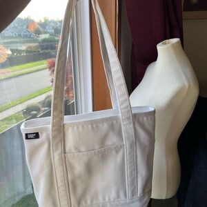 Lands' End Classic White Tote Bag